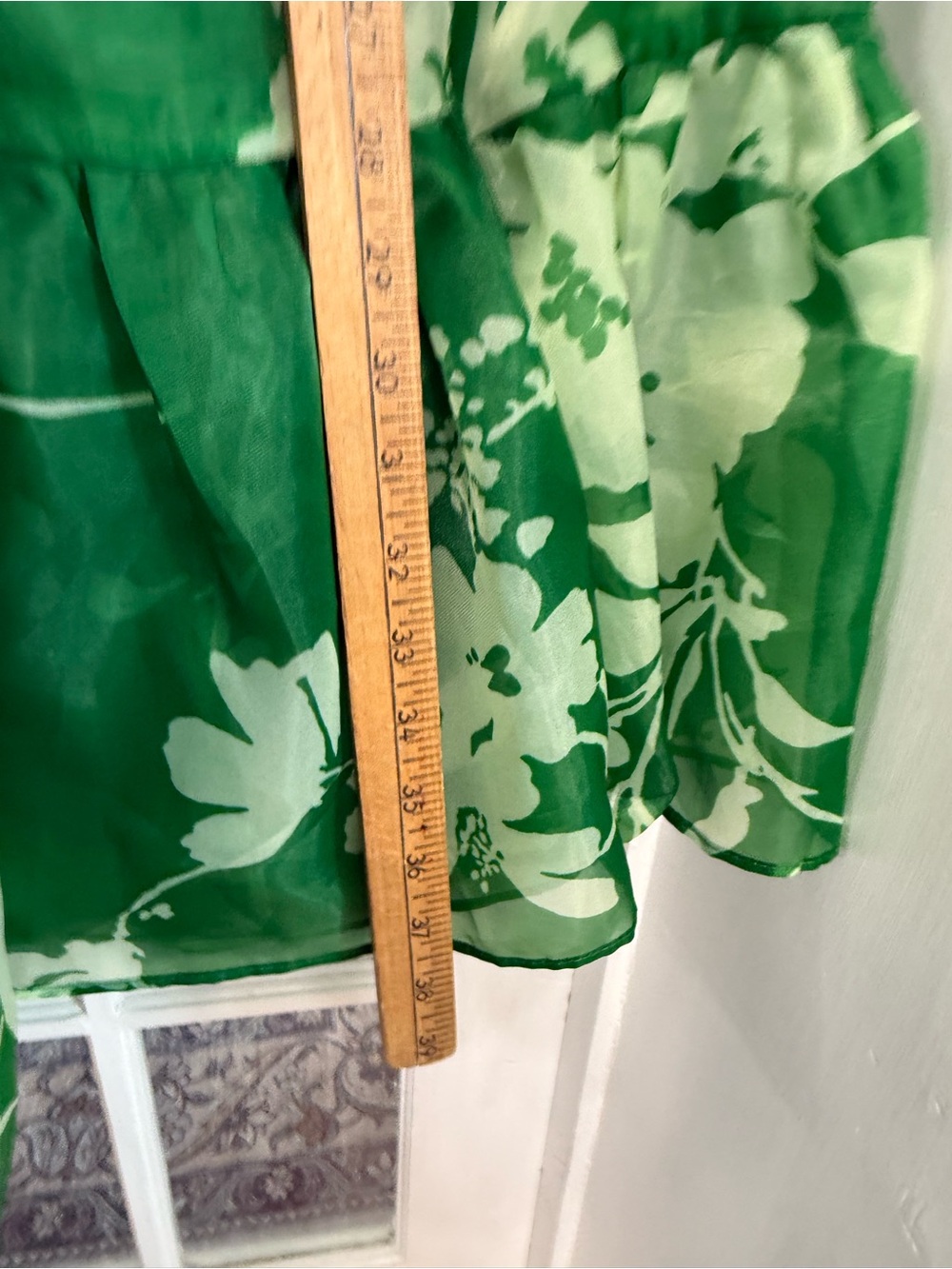 Anthropologie Selkie Floral Corset Dress Puff Hem Green Tea Party Size XL NWT - Picture 9 of 13
